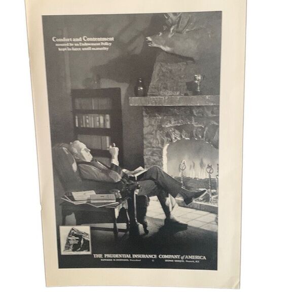 Vintage 1930 Prudential Insurance Comfort Ad Advertisement - Picture 3 of 4